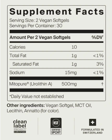 Timeline Mitopure Urolithin A Supplement Softgels - Clinically Proven Support for Healthy Aging and Cellular Renewal - Mitoceutical for Muscle Support and Longevity